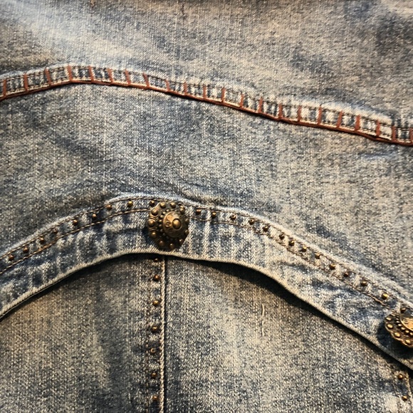 Seandara Women's XL Embellished Blue Denim Jacket Extra Large - Picture 13 of 14